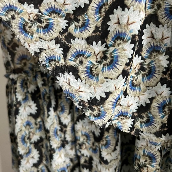 H&M Conscious Fairycore Flounced Dress Floral Feminine Chiffon Midi Size 4 - Picture 8 of 10